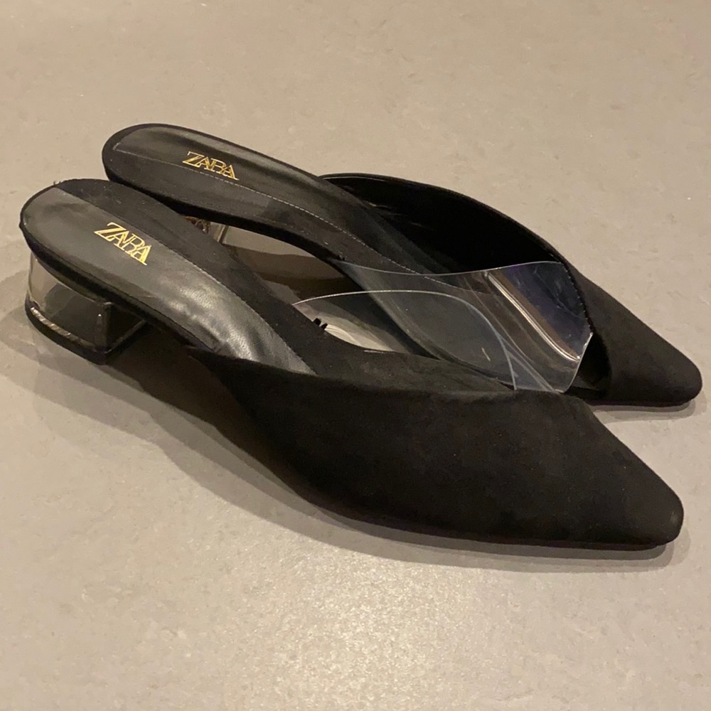 Zara black mules 39